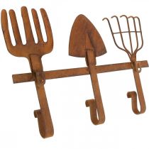 Artikel Haakstang tuingereedschap, tuindecoratie, hark spade hark, kledingkast van metaal patina L33.5cm
