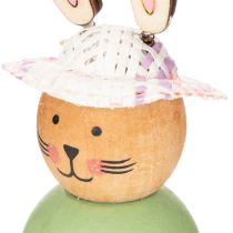Artikel Houten paashaasjes, paastafeldecoratie, schattige konijntjes, lentedecoratie, 9 cm, 8 stuks