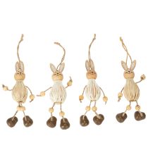 Artikel Paashaas decoratie hangende ornamenten voor feestelijke paasdecoratie 12 cm 4 stuks