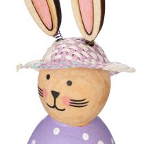 Artikel Paashaasjes tafeldecoratie voor de lente, decoratieve konijntjes met hoedjes, 7 cm, 9 stuks