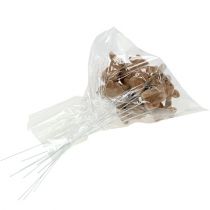 Artikel Konijntje gevlokt op draad bruin 4cm - 6cm 12 st