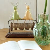 Artikel Keramische paashaasjes als decoratie op een plank voor een vrolijke sfeer, 22 cm, 2 stuks