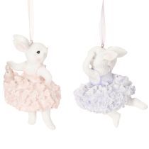 Artikel Ballerina konijntjes hangers, een blikvanger voor paastakken of kerstbomen, 12 cm, 2 stuks