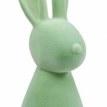 Paasdecoratie konijn 47cm groen geflockt paashaas decoratie figuur Pasen
