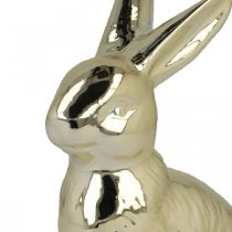 Paashaas decoratie Paashaas goud konijn zittend H12cm 3st
