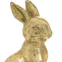 Artikel Bunny goud decoratie zittend antiek look Paashaas H12.5cm 2st