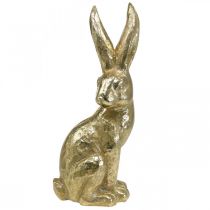 Decoratie konijn groot Paashaas zittend goud 22×17×51.5cm