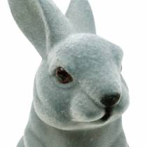 Paashaas rechtop zittend, decoratiefiguur konijn geflockt, paasdecoratie 3st