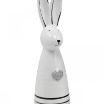 Keramische Bunny Cone Wit Zwart Hart Strepen H30cm