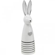 Keramische Bunny Cone Wit Zwart Hart Strepen H30cm