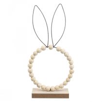 Decoratieve ring konijn decoratie tafeldecoratie Pasen hout roest H27.5cm 4st