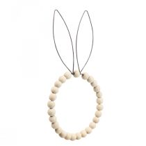 Decoratieve ring konijn decoratie tafeldecoratie Pasen hout roest H27.5cm 4st