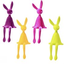 Artikel Rabbit Edge Sitters Paashazen Kleurrijk Gevlokt – 2e Keuze – 28cm 4 st.