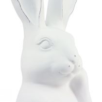 Artikel Konijn decoratie konijn kunststeen wit denk buste 20x14x36cm