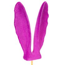 Artikel Paasdecoratie met konijnenoortjes op een stokje, versierd met fluweel, ook te gebruiken als sfeervolle bloemprikkers (31 cm, 4 stuks).