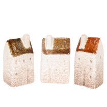 Artikel Decoratieve keramische huisjesset, miniatuurhuisjes om neer te zetten, 7 cm, 3 stuks