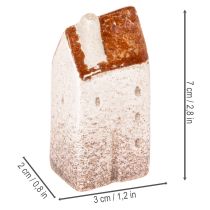 Artikel Decoratieve keramische huisjesset, miniatuurhuisjes om neer te zetten, 7 cm, 3 stuks