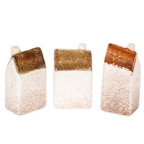 Artikel Decoratieve keramische huisjesset, miniatuurhuisjes om neer te zetten, 7 cm, 3 stuks