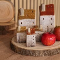 Artikel Decoratieve keramische huisjesset, miniatuurhuisjes om neer te zetten, 7 cm, 3 stuks