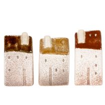 Artikel Decoratieve keramische miniatuurhuisjes set, tafeldecoratie, 9 cm, 3 stuks