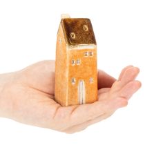 Artikel Decoratief keramisch miniatuurhuisje voor op de vensterbank, 10 cm, 3 stuks