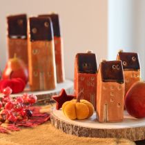 Artikel Decoratief keramisch miniatuurhuisje voor op de vensterbank, 10 cm, 3 stuks