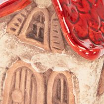 Artikel Keramische huisjes decoratieset: kleine huisjes met rood dak, 8 cm, 2 stuks