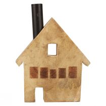 Artikel Decoratief huis hout houten decoratie kaarshouder zwart 16,5×3,5cm×22cm