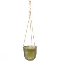 Artikel Hangpot glas decoratieve glazen pot retro groen bruin 14,5cm 2st