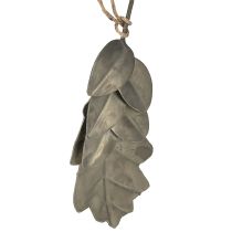 Artikel Herfst deco bladeren metaal zilvergrijs L20cm 4st