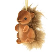 Artikel Herfstdecoratie hangende eekhoorn bruin set van 2