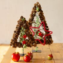 Artikel Herfstdecoratie keramiek appels tafeldecoratie rood groen H9cm 2 stuks