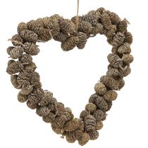 Artikel Hartdecoratie kegel hart elzen kegel wit gewassen 24cm