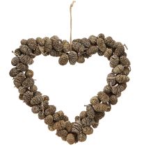 Artikel Hartdecoratie kegel hart elzen kegel wit gewassen 24cm