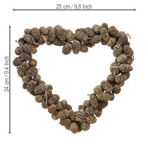 Artikel Hartdecoratie kegel hart elzen kegel wit gewassen 24cm
