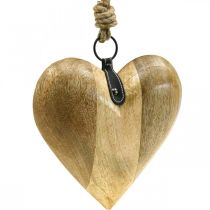 Hart gemaakt van hout, decoratief hart om op te hangen, hartdecoratie H19cm