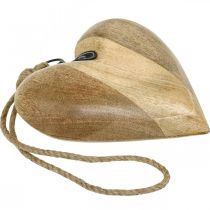 Artikel Houten hart, decoratief hart om op te hangen, hartdecoratie H19cm