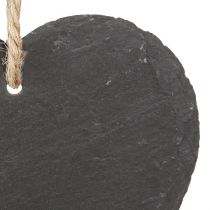 Artikel Hart van leisteen leisteen hart om op te hangen zwart 10cm 6st