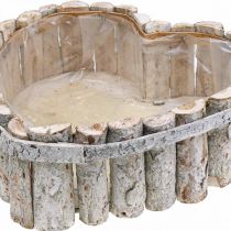 Plantenschaal, houten plantenbakken, hart voor beplanting B29/20.5 cm H10/9 cm set van 2