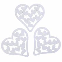 Artikel Strooidecoratie hart wit 5cm 40 st