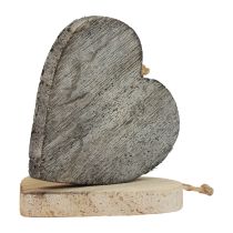 Houten harten decoratieve harten wit gekleurd vintage hout 10st
