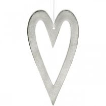 Decoratief hart voor het ophangen van zilveren aluminium bruiloftsdecoratie 22 × 12cm