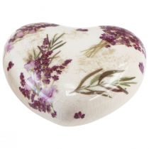 Artikel Hartdecoratie keramiek decoratie lavendel tafeldecoratie aardewerk 8,5cm