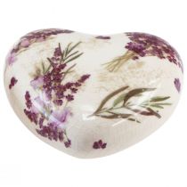 Artikel Hartdecoratie Keramiek Decoratie Lavendel Tafeldecoratie Steengoed 8,5cm 3st