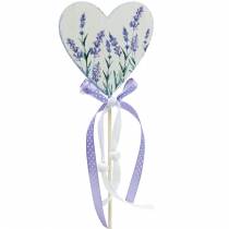 Lavendel hart, zomerdecoratie, hart om te plakken met lavendel, mediterrane hartdecoratie 6st