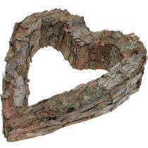 Deco hart open pijnboomschors herfstdecoratie grafdecoratie 30 × 24cm