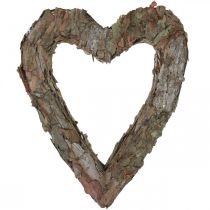 Artikel Decoratief hart, open dennenschors, herfstdecoratie, grafdecoratie, tafeldecoratie, plantenset 30×24cm