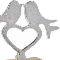 Artikel Hartdecoratie om te plaatsen met vogeldecoratie bruiloft 16,5×19,5cm