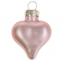 Artikel Boomdecoratie hart roze van glas 3cm 20 st