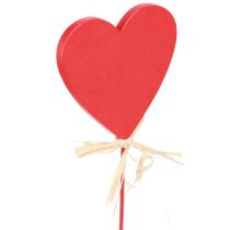 Artikel Hartpluggen hout rode decoratieve harten met lieveheersbeestjes 6cm 16 st